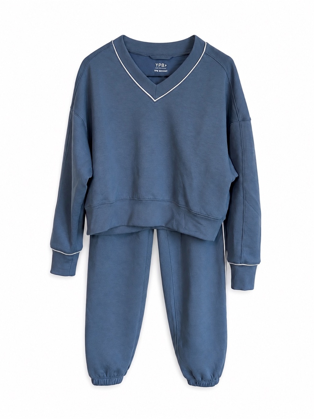 YPB NeoKnit Blue V-Neck Lounge Set Oversized Super soft NWOT
